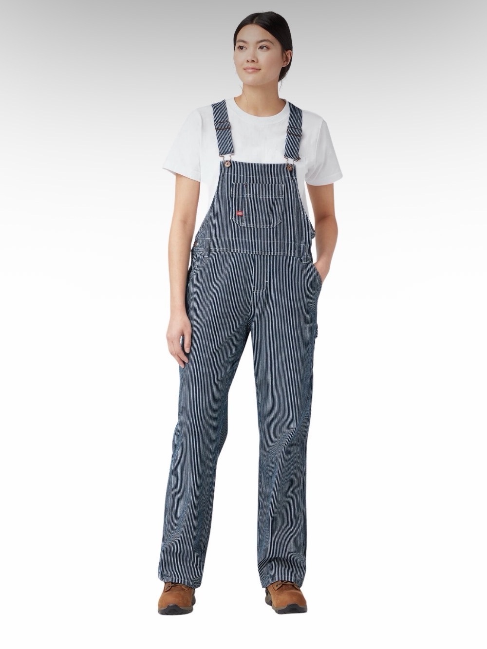 Dickies Blue Pinstripe Denim Overalls for Women
